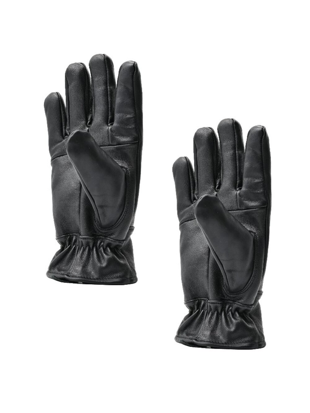 Mens Black Leather Gloves 100% Real Leather with Polyester Lining